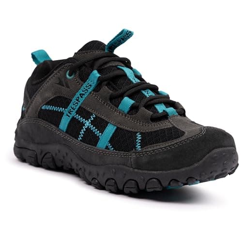 Trespass Womens Breathable Walking Shoes Fell Charcoal/Teal in Size - 37