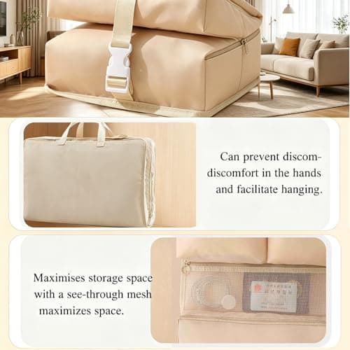 Hanging Organiser with Large Packing Cubes, Wardrobe Storage Organiser for Luggage Bags and Travel Organisation, Seven-in-One Storage Solution with Multiple Compartments and Durable Construction — view 4