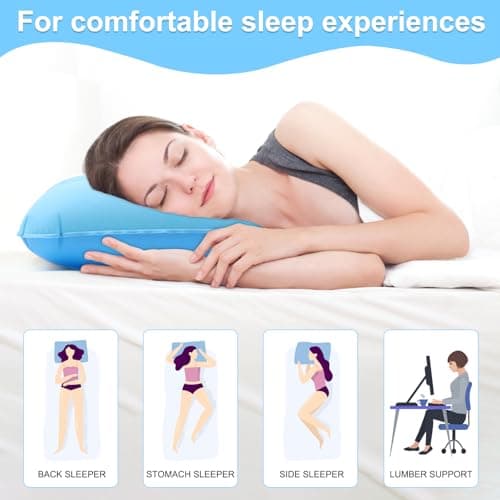CYZBL 3Pcs Inflatable Flocking Cushion, Soft Blow Up Travel Camping Pillow — view 4