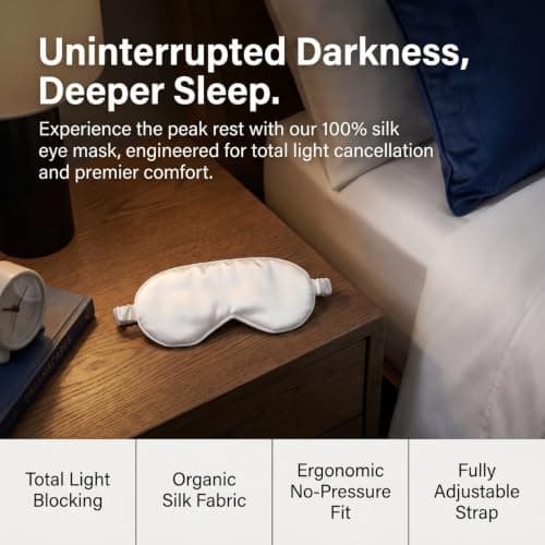 Artibetter Silk Sleep Eye Mask Breathable Comfortable Night Blindfold for Men Women Adjustable Strap Light Blocking Travel Home Use — view 5