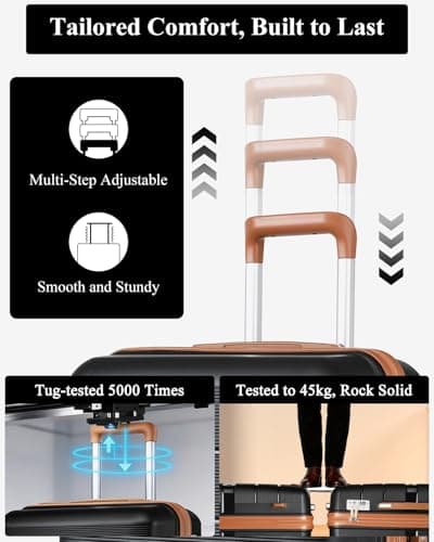 British Traveller Medium Suitcase, Lightweight Hard Shell Luggage — view 4