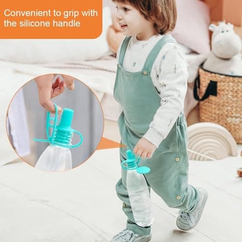Water Bottle Spout for Kids | Leakproof Cup Top Adapter | Portable Silicone Water Bottle Top Spout Adapter for Toddler Travel — view 2