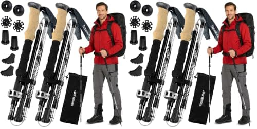 Trekology TREK-Z Walking Poles - Foldable Trekking Poles for Men & Women - Adjustable Nordic Walking Sticks, Hiking Sticks & Collapsible Hiking Gear (Pack of 2)