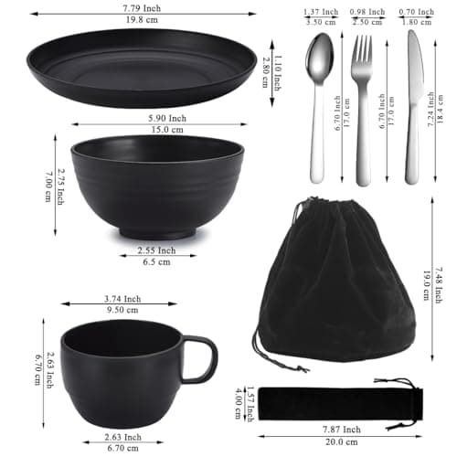 Berglander Camping Mess Kits, Camping Silverware Set Spoons Forks Knives, Camping Essentials Gear, Camping Accessories for Travel, Camping, Picnic, Outdoor, Easy to Carry and Clean — view 2