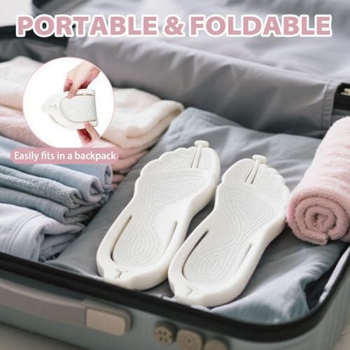 Rosoz flip flops for men women foldable shower shoes lightweight non-slip quick dry bathroom camping beach, beige, 37.5/39 EU — view 5