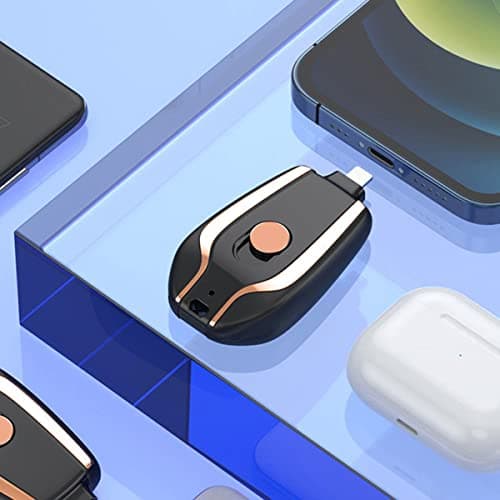 Keyring Power Bank 1500mAh Mini Power Emergencies Pod Keychain Portable Charger Ultra-Compact Fast Charging Key Chain Phone Charger Type-C Mini Power Emergency Charger for Android — view 6