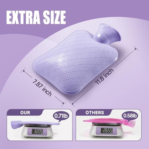 FORICOM Hot Water Bottle for Pain Relief，Period Cramps,Menstrual, Hot Water Bag for Sleeping, Tummy. 2Liter,Non Toxic Silicone — view 4