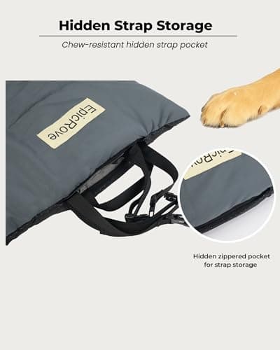 EpicRove Dog Blanket for Travelling Waterproof - Non-Slip Dog Mat 110 x 68 cm, Washable Dog Bed - Outdoor, Travel & Car Boot Comfort Cushion for Dogs & Cats (Grey) — view 3