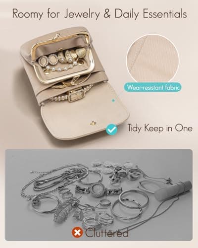 VLANDO 2-in-1 Travel Jewellery Pouch，Detachable Card Holder for Cash Cards — view 4