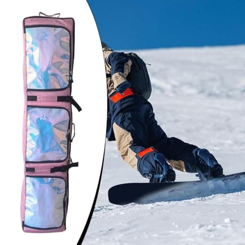 Ronyme Ski Bag Roller Snowboard Bag with Wheels, Carrier Case, Gear and Apparel Storage for Snowboarding Outdoor Skiing Men Women, Pink — view 4