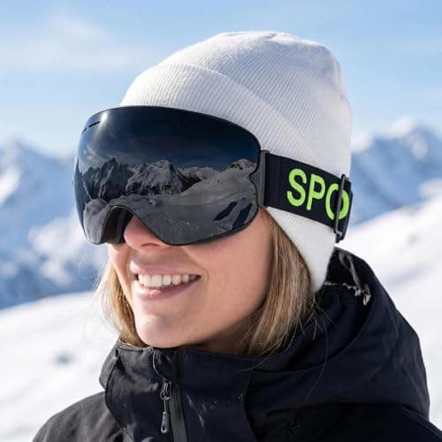 Eulihent Ski Goggles Unisex Ski Goggles Men Women Anti-fog Snowboard Goggles Ski Goggles for Glasses Wearers Ski Goggles Rimless Ski Goggles Spherical Mirrored — view 6