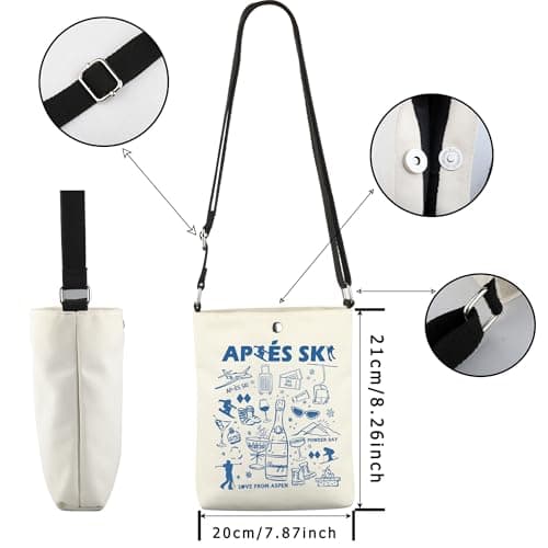 JTOUK Apres Ski Crossbody Bag Winter Sport Skiing Gift Ski Trip Gift for Winter Sport Lover (Apres Ski CB EU) — view 4
