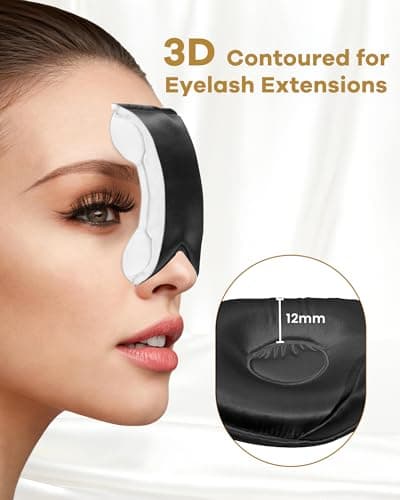 BeeVines 22 Momme Silk Sleep Mask, 3D Contoured Eye Mask for Lash Extension — view 3