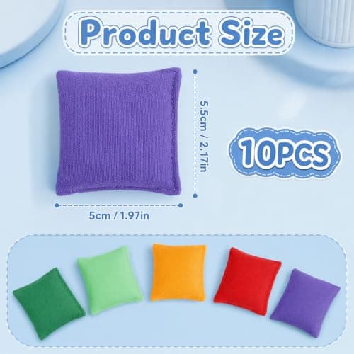 10 Pack Cornhole Bean Bags, Bean Bags Toss, Canvas Fabric, 5x5.5cm Each — view 2