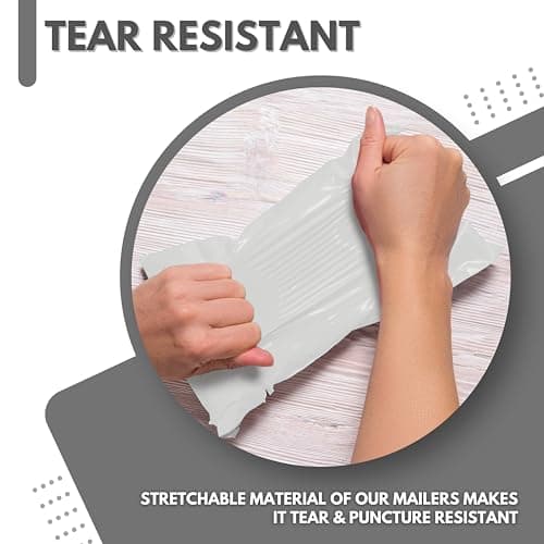 JeeJaan® 50 Pcs of White Parcel Bags 10x14 in Mailing Bags 254 x 354 mm A4 Poly Mailers Postage Bag Envelope Mailers Strong Recyclable Poly Plastic Envelope for Courier & Shipping Purposes — view 3