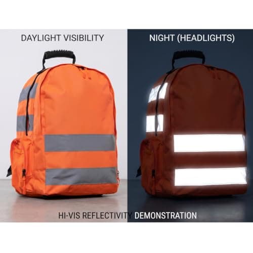 Hi Vis Backpack Reflective Rucksack Waterproof Cycling Work Safety Bag — view 3