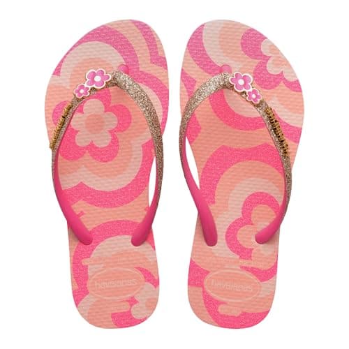 Havaianas Kids Slim Glitter II Girls FlipFlop Blossom/Pink Flux 13 UK CHILD