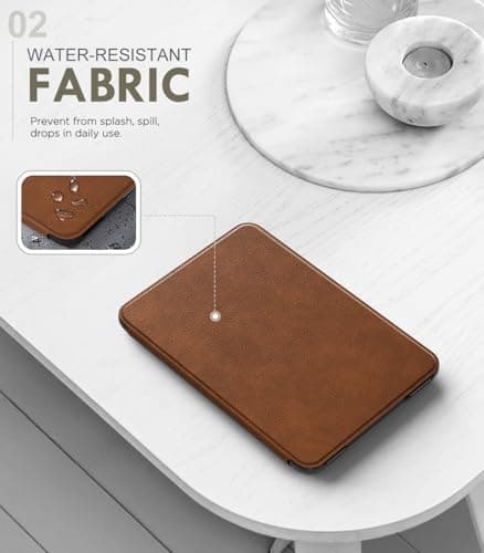 MoKo Case for 6" Amazon Kindle Basic 11th Gen 2024/2022, Brown — view 3