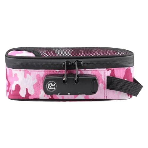 Wise Skies Pink Camouflage XL Smell Proof Bag Travel Storage Combination Lock Detachable Inserts Rolling Accessories — view 2