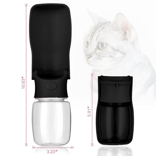 Canareen Foldable Travel Dog Water Bottle for Dog Cat Outdoor(Black, 350ml) — view 3