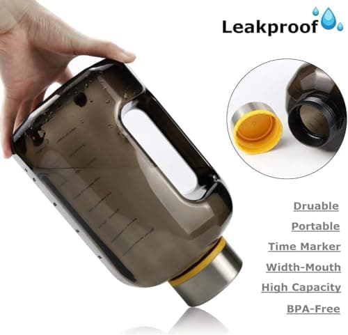VENNERLI Water Bottles 2.2l Sports Water Bottle with Time Markings - BPA Free Xl Jug Leak Free Large with Handle Durable Reusable for Gym, Training, Hiking, Travel, Office, School — view 5