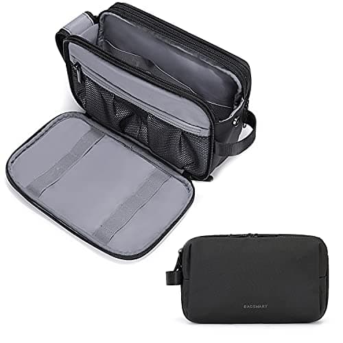 BAGSMART Men's Wash Bag, Large Capacity Travel Toiletry Bag & Wet Pocket