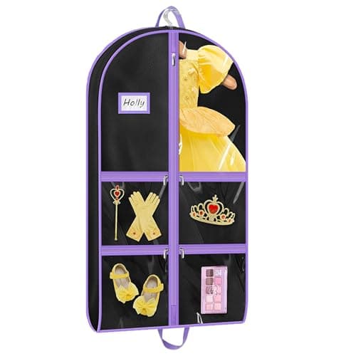 Costume Garment Bag with Clear Pockets, Clothes Cover for Dance Trip