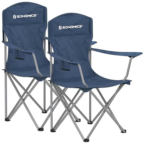 SONGMICS Set of 2 Folding Camping Chairs, Max. Load Capacity 150 kg