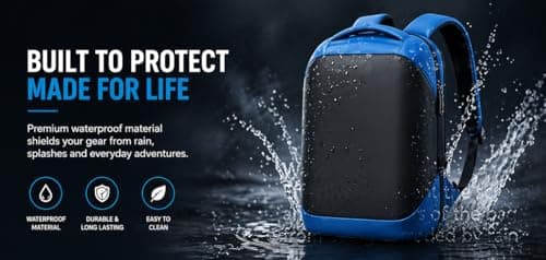 LED Screen Backpack with App Control, Customisable Display, Lightweight Water-Resistant Rucksack Bag for School, Travel & Cycling (Dark Blue) — view 4