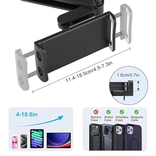 Linkstyle Car Tablet Holder, Stretchable Headrest Tablet Mount — view 2
