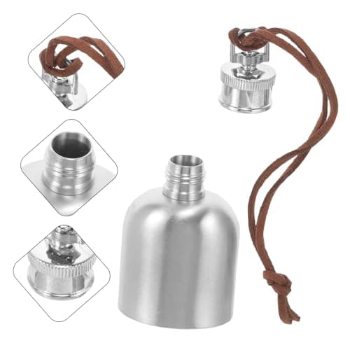 Ciieeo Portable Stainless Steel Flask with Hanging Rope, Oval Wine Pot for Outdoor Activities, Good Sealing Performance to Maintain Freshness and Taste, Camping Wine Holder and Travel — view 6