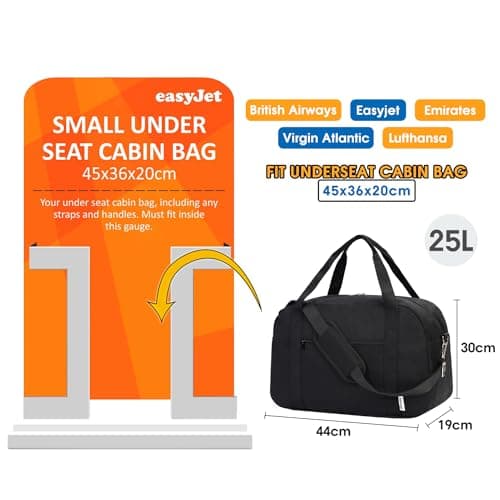 Narwey Easyjet Cabin Bag 45x36x20 New Easyjet Underseat Travel Holdall Bag — view 2