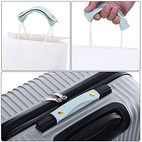 PATIKIL Luggage Handle Wrap, 2 Pack PU Handbag Grip Cover Protector Identifier with Clasp for Suitcase Grocery Shopping Bag, Pink — view 5
