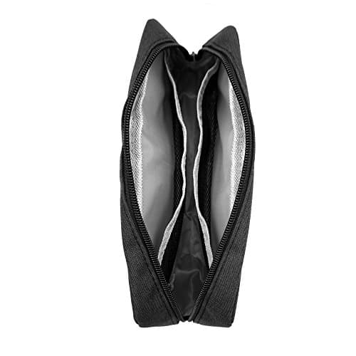 ERCENTURY Universal Electronics/Accessories Soft Carrying Case Bag, Durable & Light-Weight,Suitable for Out-Going, Business, Travel and Cosmetics Kit (Black-Big) — view 4