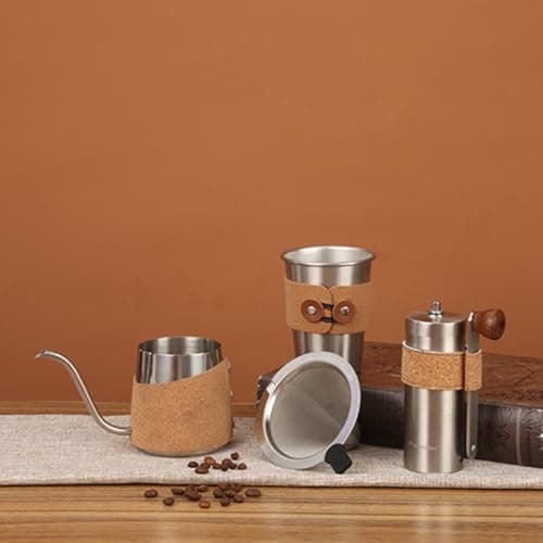 Manual Coffee Maker Set Cork Grinder Cup(coffee pot) — view 5