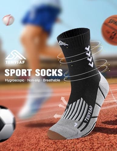 Lounwee Crew Compression Running Socks: 15-20 mmhg Arch Support Compression — view 3