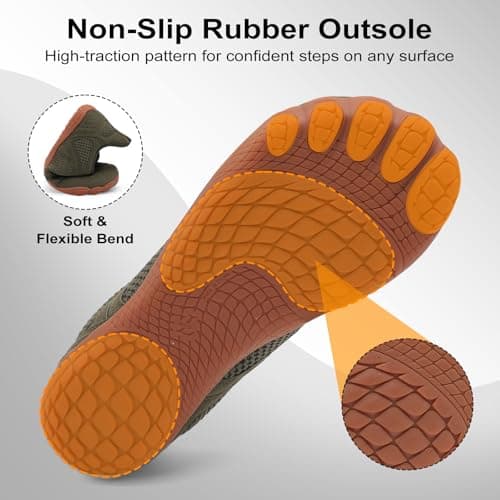 JOINFREE Men's Minimalist Casual Shoes Wide Fit Walking Shoes Barefoot Slip On Trainers Zero Drop Lightweight Breathable Gym Training Casual Shoes for Daily Wear Army Green Size 12 — view 6