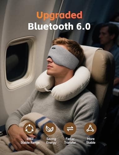 Sleep Mask Headphones, Bluetooth 6.0 Sleeping Headband for Side Sleepers — view 4