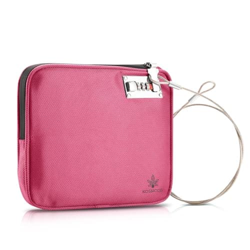 KOSMCCO Anti Theft Beach Locking Bag, Portable Travel Safe, Rose Red