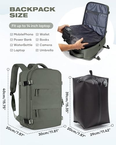 SZLX Vacuum Backpack Travel Bag with Pump, Ryanair Cabin Bags 40x30x20 Underseat Travel Backpack Cabin Size Wizz air, Ryanair Cabin Bags 40x20x25 Carry-ons Easyjet 45x36x20 Laptop Rucksack Women Mens — view 5