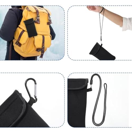 KIMHOME Mobile Phone Case, Universal Waterproof Cover with Neck Strap Black — view 3