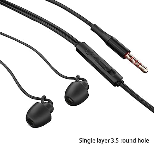 IOIUSKKU 5 Set of Anti-noise Sleeping Headphone with Microphone Headsets In-ear Noise Cancelling Earphones Device Bedroom Single 3.5mm Black, Single 3.5mm Black 5PCS — view 6