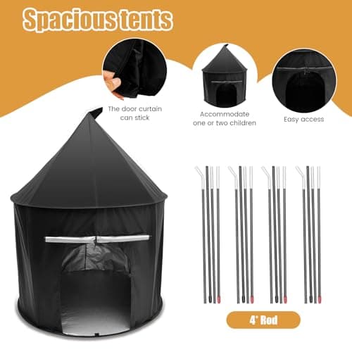 Sensory Tents for Autism Kids, Pop Up Sensory Blackout Tent for Kids, 100x100cm Dark Den Foldable Calm Down Corner Blackout Tent for to Read Play and Relax with Carry Bag — view 6
