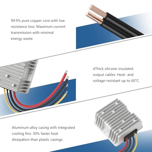 12V to 48V 3A Step-Up Power Converter,with 2M DC Extension Cable — view 6