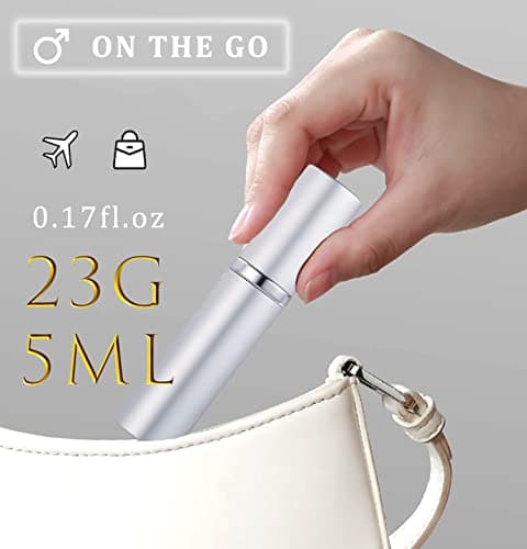 Travelofo Mini Perfume Bottles, Refillable Spray, 5ml Leak-Proof Atomiser for Travel, Luxury Gift for Men & Women (Grey) — view 4