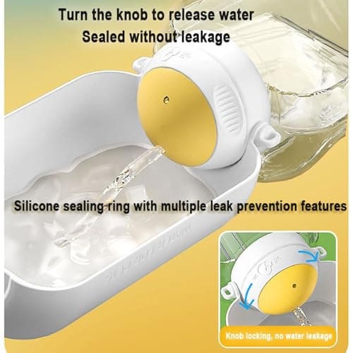 kikxj-Large Portable Dog Water Bottle Walking Drinking Cup 1000/1500ml Foldable Portable Leak Proof Lightweight Water Dispenser Drinking Bowl Bottles For Pet Outdoor Travel(Gray,1000ml) — view 3