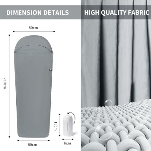 Naturehike Ultralight Sleeping Bag Liner Hut Sleeping Bag only 128g Travel Sheet with Small Pack Size Inner Sleeping Bag for Backpacking, Hostels, Huts Camping — view 2
