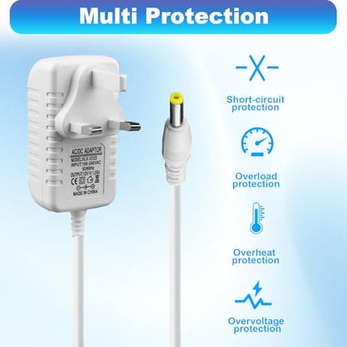 12V 1.25A 15W Power Supply Charger for Echo Dot 3rd 4th 5th Gen, Adapter for Echo Dot Kids Edition, Show 5 (1st/2nd Gen) Spot Pop, 1.5M Power Cable, 4.0 x 1.7mm Power Cable — view 5