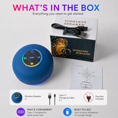 Luzsco Waterproof Bluetooth Shower Speaker with LED – Portable Wireless Mini Speaker with Mic & Suction Cup, IPX4 Water Resistant for Shower, Travel, Pool, River Floating, and Outdoor Fun — view 4
