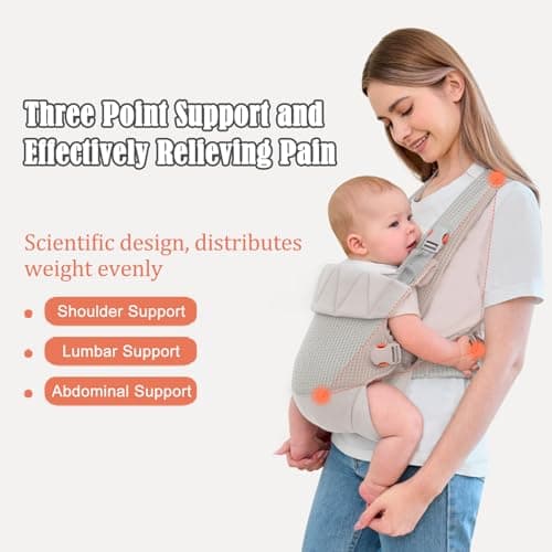 IULONEE Baby Carrier Newborn to Toddler Ergonomic Infant Carrier Wrap Grey — view 3